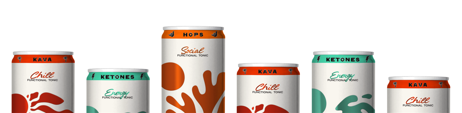 Vibes cans: Chill, Energy and Social functional tonics